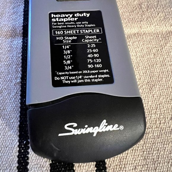 Swingline Heavy Duty Stapler | 160 Sheet Capacity | Commercial Black/Gray 39005 - Picture 2 of 7